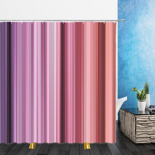 

color stripe shower curtains geometry pattern retro plank 3d print waterproof bathroom home decor bathtub polyester curtain set