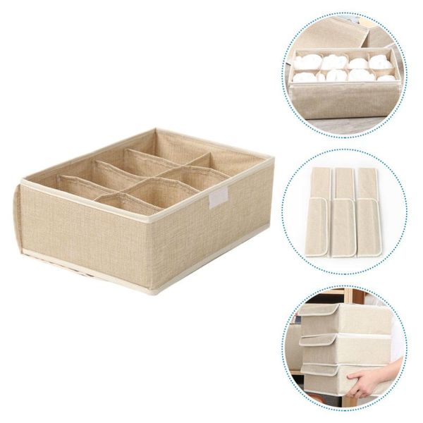 

storage drawers 1pc grids container underwear case organizer (khaki)