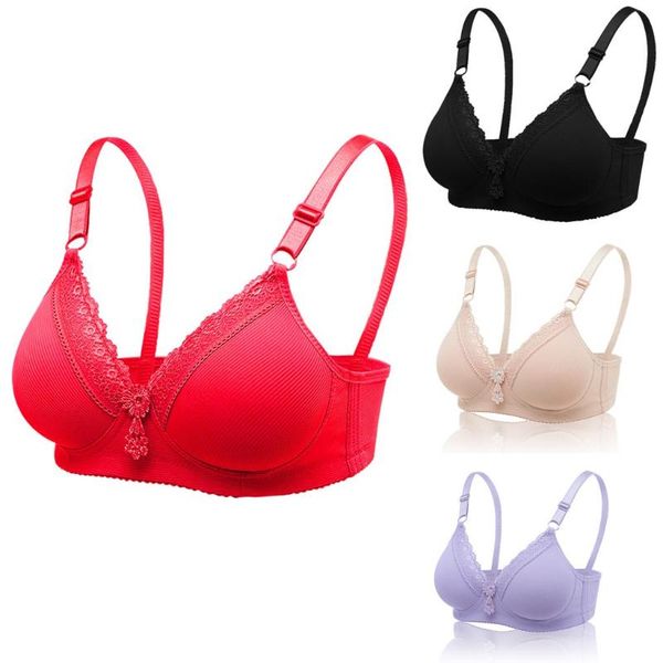 

seamless bra for women female without frame sports women's lace bras lingerie wireless intimates push up underwear, Red;black
