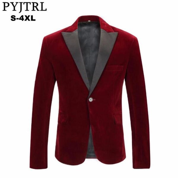 

men's suits & blazers blazer red wine velveteen shawl lapel blue ropa hombre singer performance clothing jacket fashion groom host dres, White;black