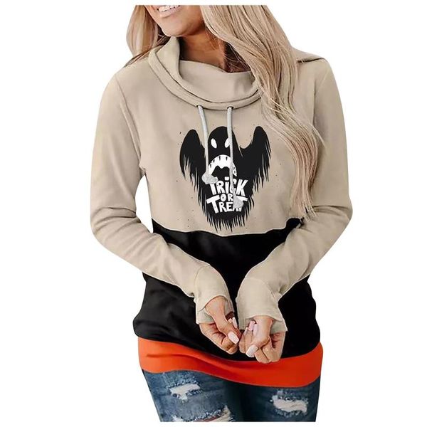 

women's hoodies & sweatshirts ghost halloween women horror printed party long sleeve hoodie plus size pullover hooded sweatshirt ropa, Black