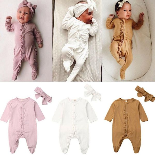 

footies 2021 born kids infant baby boy girl cotton romper jumpsuit clothes outfit, Blue
