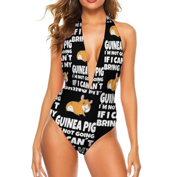 

one-piece suits guinea pig swimsuit v neck female swimwear fashion cute arena 1 piece bathing suit