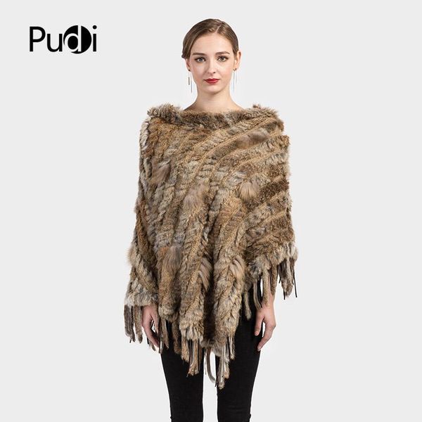 

scarves 704 real knitted hooded fur and raccoon shawl poncho stole cape scarf wrap 2 color, Blue;gray
