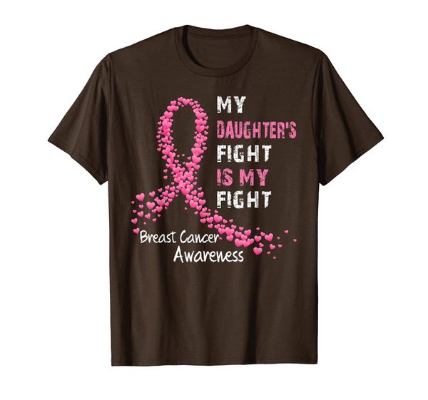 

my daughter's fight is my fight breast cancer awareness t-shirt, White;black