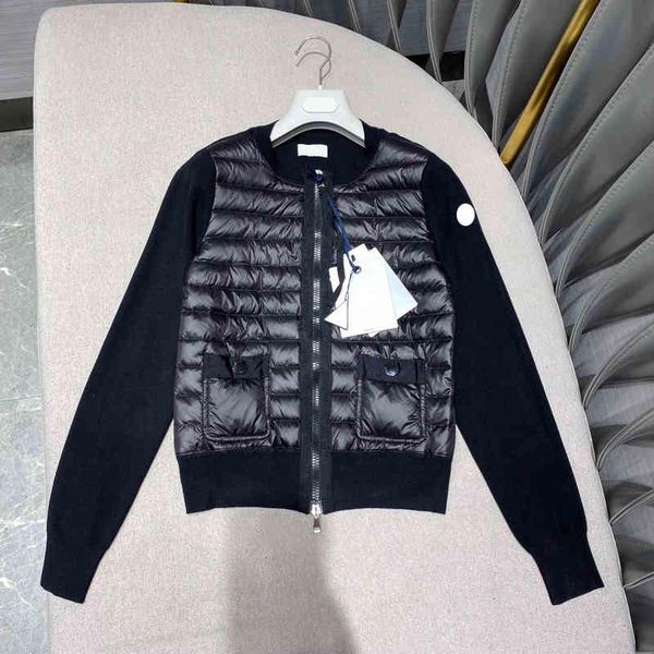 

women's down & parkas womens france brand maya knit stitching embroidered letter badge girl 001 j851, Black
