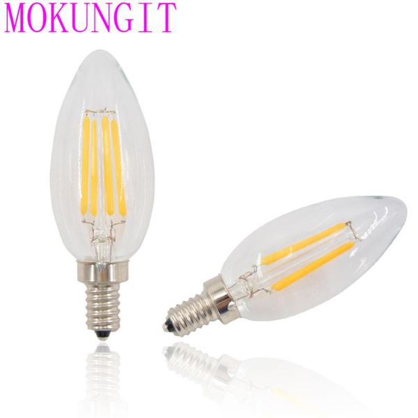 

bulbs 20pcs e12 4w c35 clear dimmable led candle light ac120v warm white 2700k vintage edison filament lamps chandelier