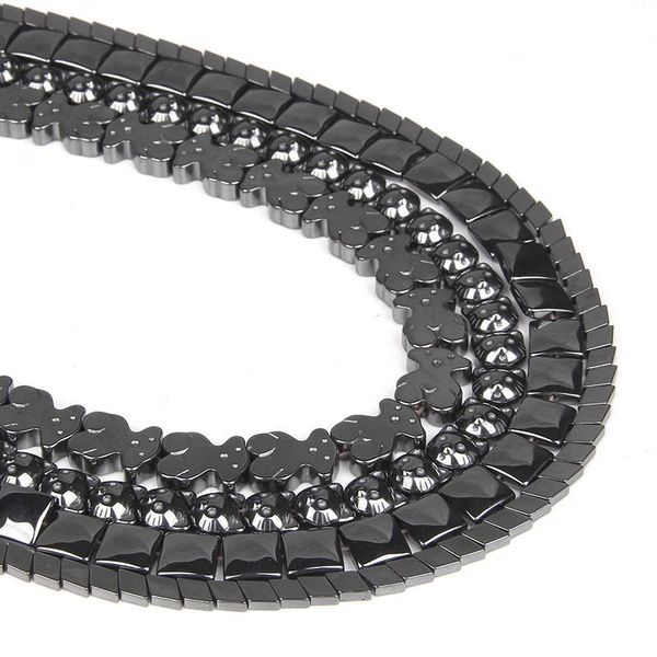 

other natural stone beads black hematites rhombus square cat head shape loose spacer for jewelry making earrings bracelet 15"