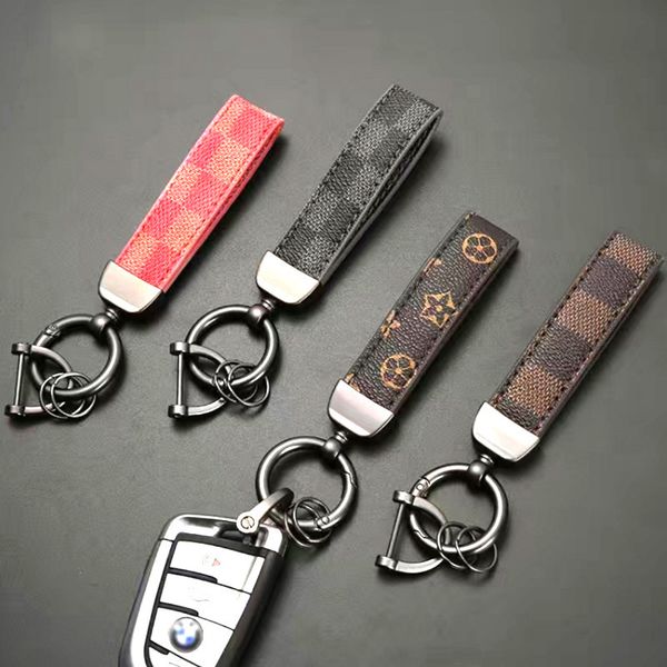 

new fashion leather car key chain men's and women's metal pendant accessories, Silver