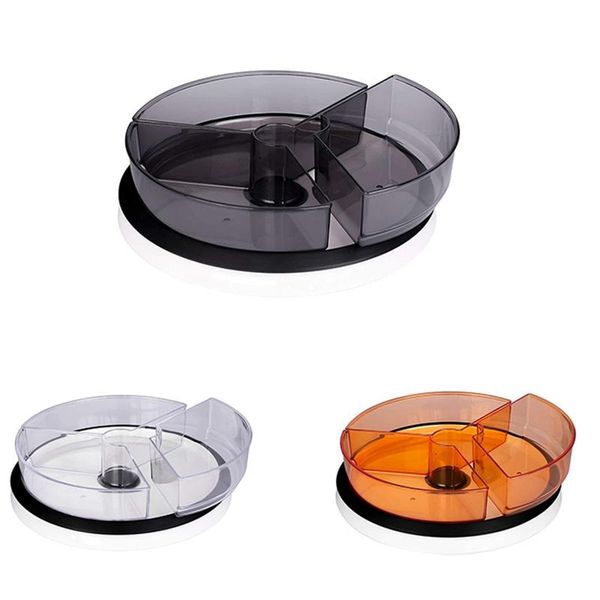 

acrylic lazy susan turntable, kitchen cabinet and spice organizer with bins, 11.5-inch storage & organization