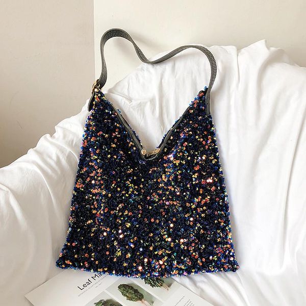 

evening bags sequined armpit shoulder bag for women large capacity crossbody designer satchel fashion handle shopping totes