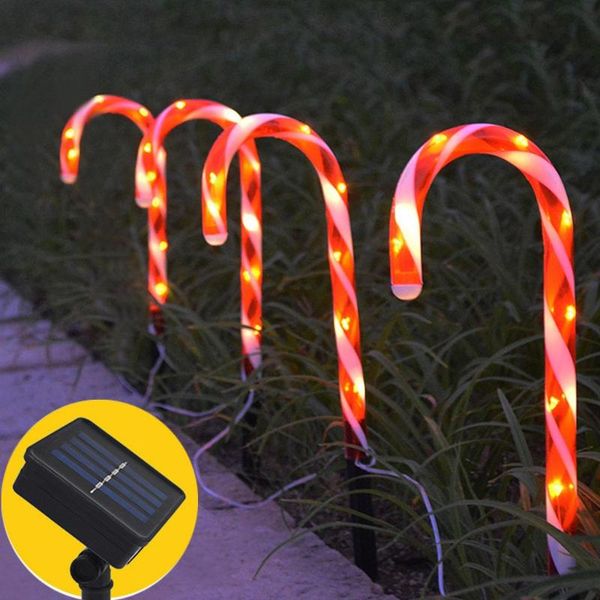 

party decoration 1 set christmas candy cane solar powered light garden led patio decor for landscape path lawn outdoor