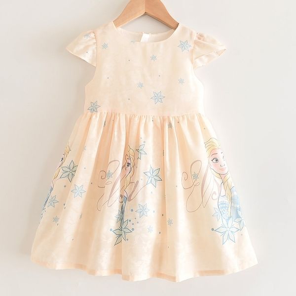 

love dd&mm girls dresses sweet cartoon star print bow floral cute short sleeve princess dress girl clothing 210715, Red;yellow