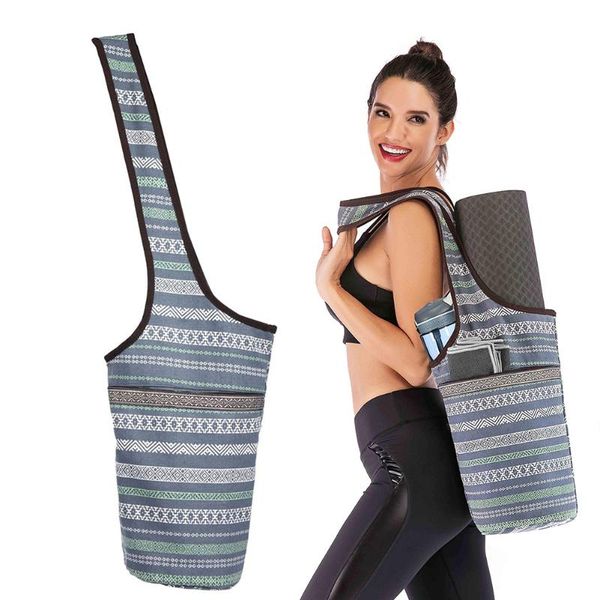 

yoga mat bag casual fashion canvas backpack with large size zipper pocket fit most tote sling carrier outdoor bags