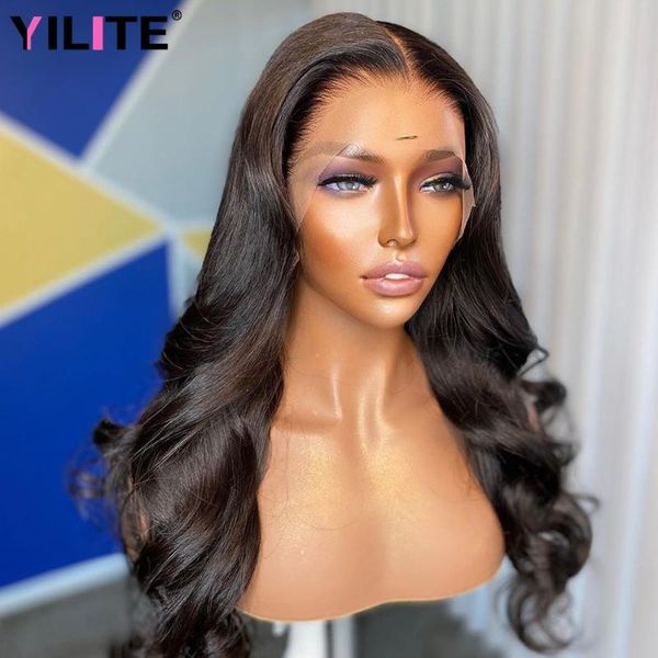 

long body wave wigs lace frontal human hair for women natural hairline swiss front wig remy, Black;brown