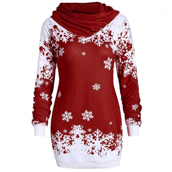 

women's hoodies & sweatshirts fashion women merry christmas snowflake printed cowl neck sweatshirt low price promotions slim, Black