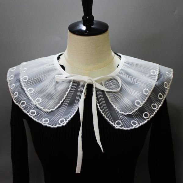 

bow ties fashion womens summer dress fake collars ladies shirts detachable collar vintage necklace false shawl wrap decor, Black;gray