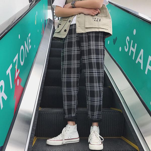

men's pants 2021 men's straight korean hip hop style casual, Black