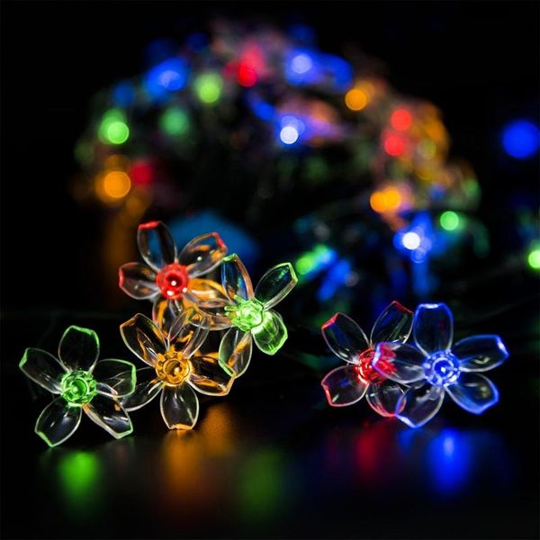 

solar lamps cherry flower string light for home garden decoration waterproof christmas party fairy lights outdoor lamp