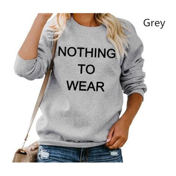 

women's hoodies & sweatshirts spring winter style women sweatshirt nothing to wear letters printed funny hoodies size s-2xl f1zw, Black