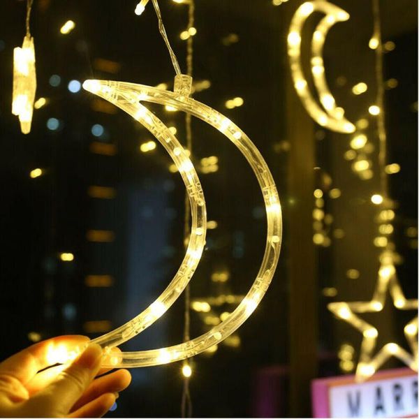 

party decoration 1pc led string fairy curtain lights twinkling stars moon window wed decor
