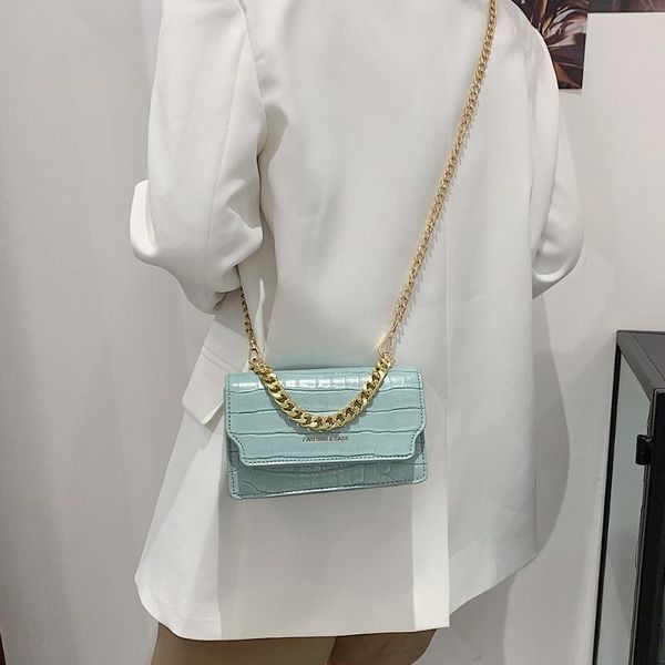 

evening bags pu leather women's crossbody shoulder small female handbag black white summer large green flap capacity sky blue chain bag