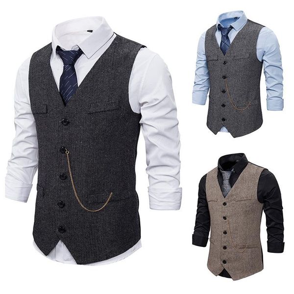 

men's vests polyester and cotton made men wedding suit vest for sale, Black;white