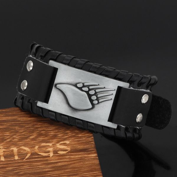 

nordic viking animal bracelet men's cowhide, Silver
