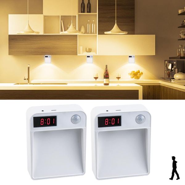 

wireless pir motion sensor led under cabinet light battery powered wardrobe closet kitchen cupboard stair smart night lamp