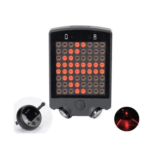 

cycling light wireless remote led laser bicycle rear tail usb rechargeable bike safety warning turn signals lights