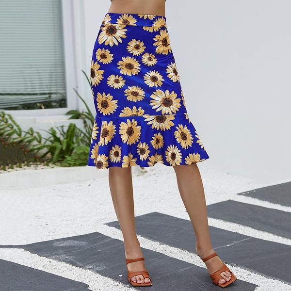 

women's slim fit fishtail skirt blue xs size skirts, Black