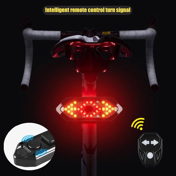 

bike lights warning light with horn smart remote control turn signal usb rechargeable mountain waterproof taillight night riding led asd88