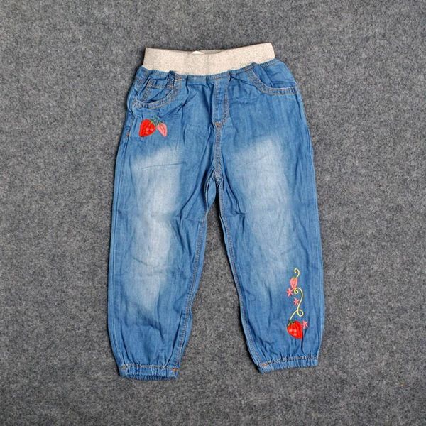 

jeans for girls denim pants baby costume kids clothes embroidered girl, Blue