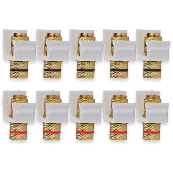 

smart power plugs speaker post snap-in banana keystone jack - white, 10pcs