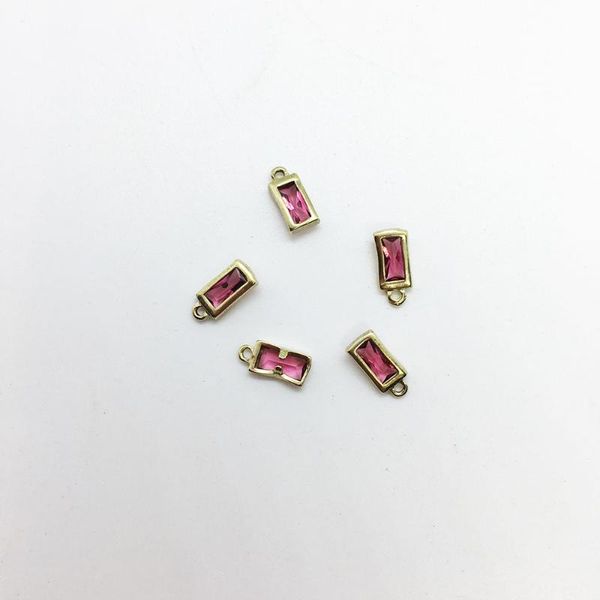 

charms 10pc edging red crystal zircon metal copper luxury charm handmade diy necklace anklet bracelet lady pendant retr jewelry making, Bronze;silver