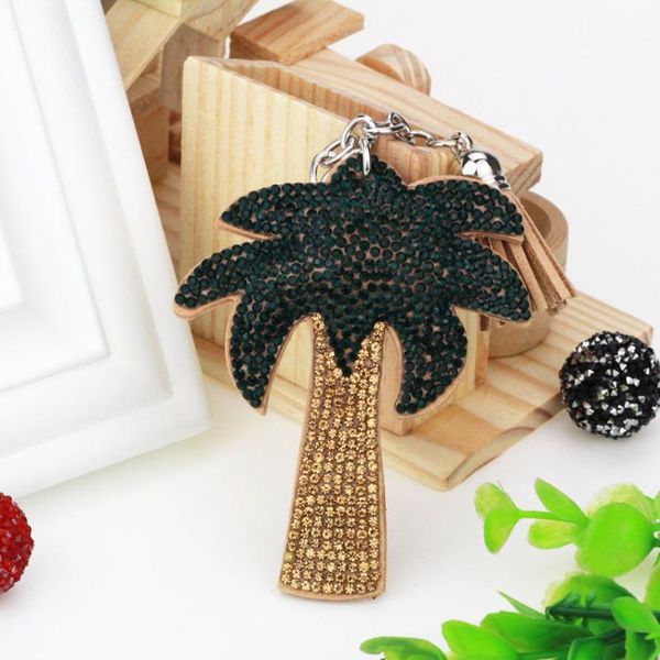 

keychains fashion car play crystal rhinestone tree key chain keychain bag hanging pendant jewelry kh1010, Silver