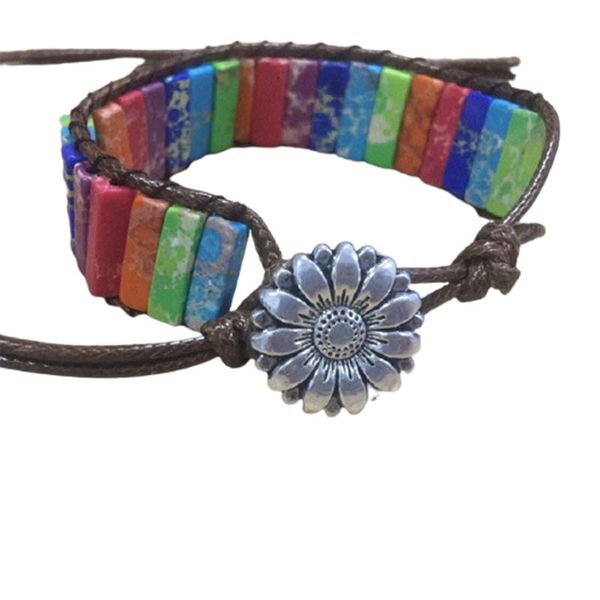

link, chain 7 chakra bracelets handmade colorful bracelet beads stone leather wrap bangle jewelry gifts ll@17, Black