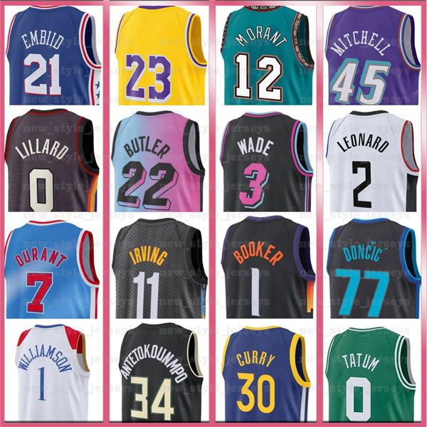 

kevin 7 durant kyrie harden irving luka basketball jerseys giannis doncic joel dwyane lillard n embiid wade antetokounmpo ba jersey morant, Black;red