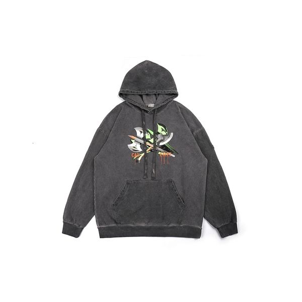 

cav empt ax printed 1:1 quality women distressed sweatshirt hiphop streetwear men casual thick hoodie pullover, Black