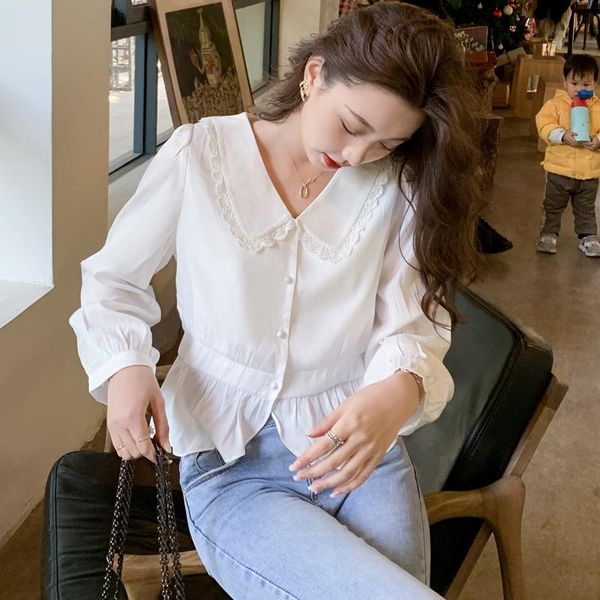 

women's blouses & shirts women long sleeve 6212#, White