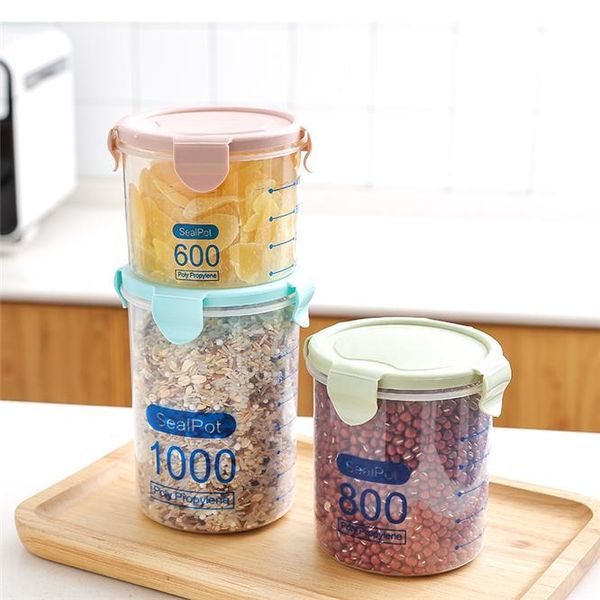 

storage bottles & jars 10pcs food-grade jar with seal cover refrigeration food preservation container plastic kitchen box