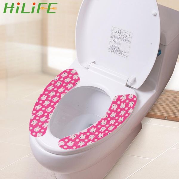

toilet seat covers hilife warm soft non-woven fabrics bathroom closestool cover lid pad 1 pair home decoration