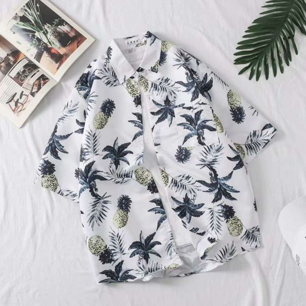

men's casual shirts shirtins fashion summer thin loose casual hawaiian beach floral shirt short sleeve printed 5bua, White;black