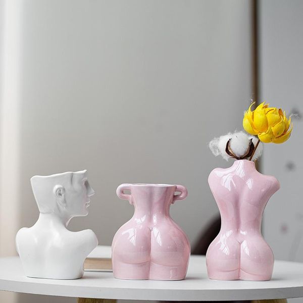 

vases body art design vase nude female sculpture creative dried flower room decoration accessories modern home decor nordic