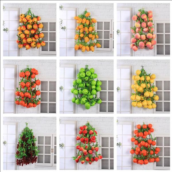 

party decoration 5 skewers artificial home garden kitchen wall hanging ornament fake fruits wedding birthday decor