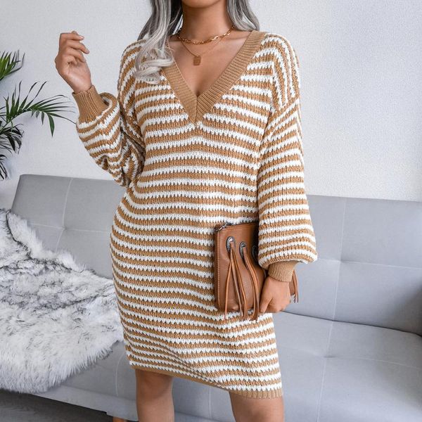 

women's sweaters v-neck dress womens o-neck long sleeve loose chunky knitted pullover sweater vestido de party dresses 2022 gift, White;black