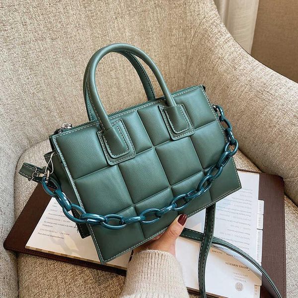 

evening bags elegant plaid chain crossbody for women 2021 fashion pu leather women's designer handbag vintage shoulder bag