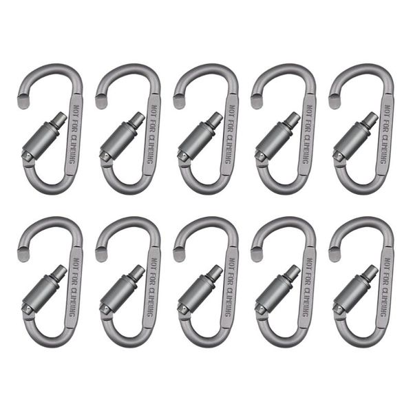 

10pcs d-shaped carabiner heavy duty buckle multi-function for camping cords, slings and webbing