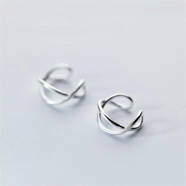 

clip-on & screw back 925 sterling silver minimalist wavy line ear cuff clip wrap earring women jewelry trendy gift e2955