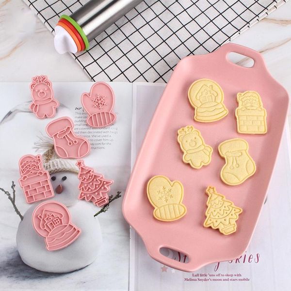 

baking moulds 6pcs christmas cookie cutter cute halloween shape biscuit mold diy fondant pastry decorating tool bakeware